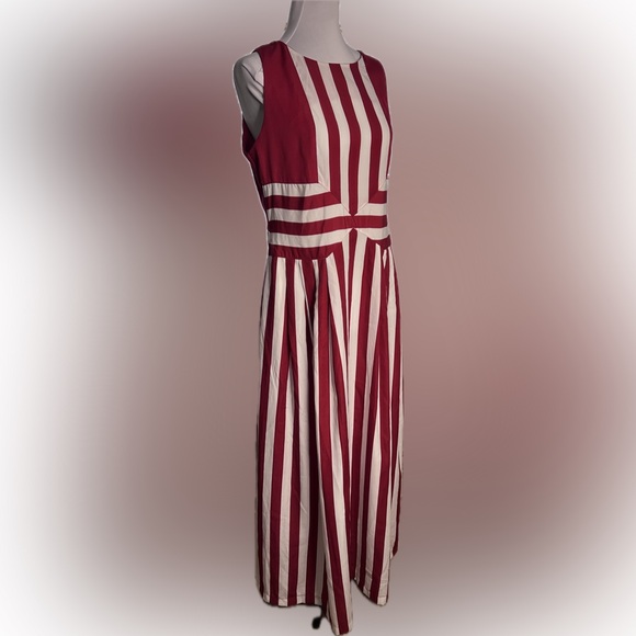 Plains & Prints Maxi Dress in Red/White Stripes Sleeveless Sz 6, NWT - Picture 4 of 8